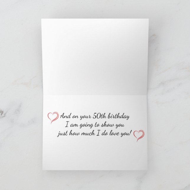 **L'AMOUR DE MA VIE** 50e ANNIVERSAIRE CARTE DE SO (Intérieur)