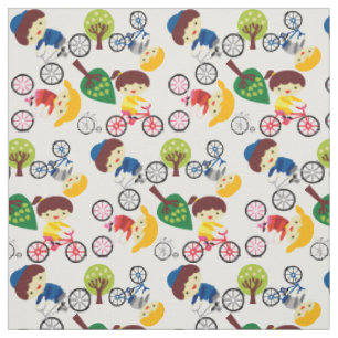 L'amour d'enfants va à vélo le tissu