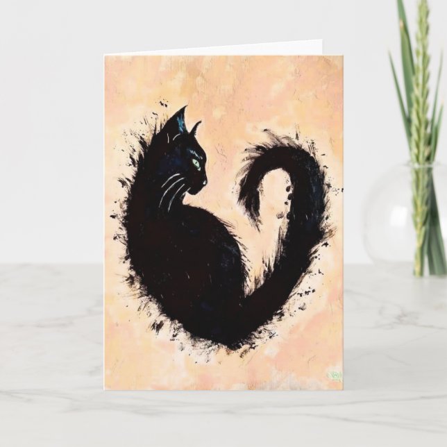 l'amour des Chats noirs Grußkarte Einladung (Vorderseite)