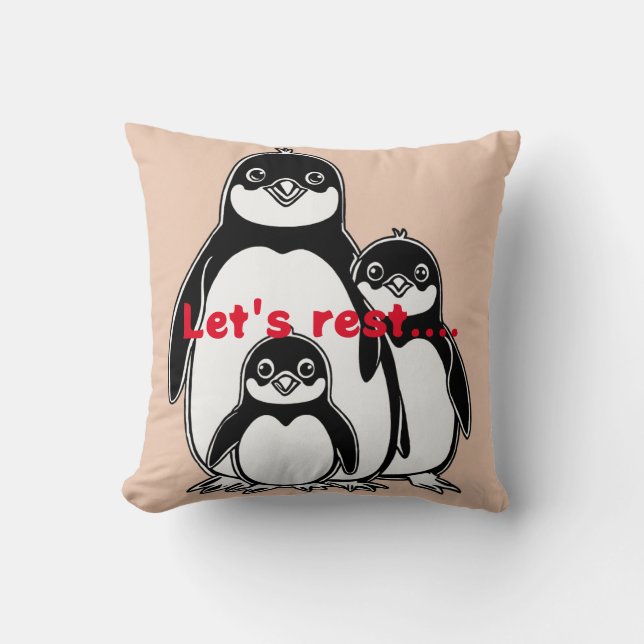 "L'amour des pingouins : un Coussin de famille ins (Recto)