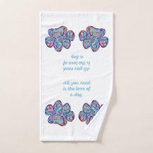 L'Amour D'Un Chien Empreinte de patte Serviette À