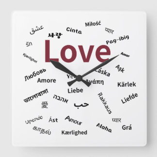 L'amour en plusieurs langues – Horloge murale mult