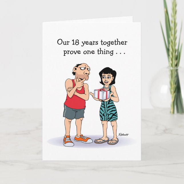 L'amour est... 18ème anniversaire de Mariage Carte (Devant)
