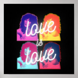 L'amour est amour Cher Colorful LGBTQ Pride Poster