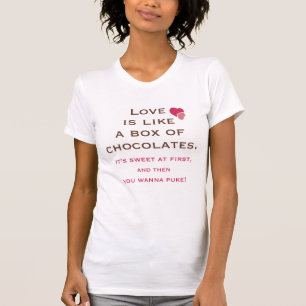 L'amour est comme une boîte de T-shirt au chocolat