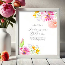 L'amour est dans Bloom Flower Bar Poster Vibrant R
