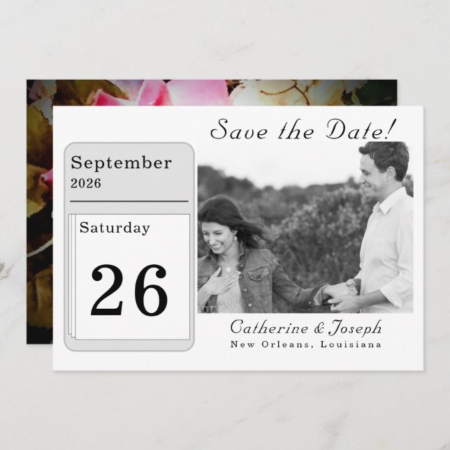 L'amour est dans Bloom Wedding Save The Date (Devant / Derrière)