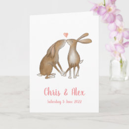 L'amour est dans la carte du mariage de lièvre