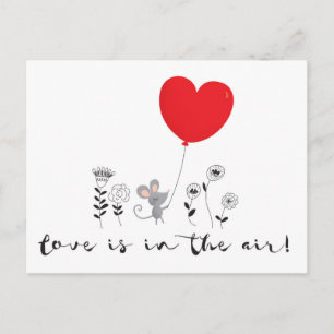 L'amour est dans l'air Petite souris Carte postale