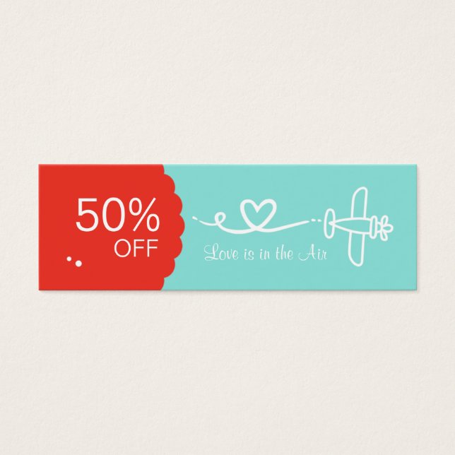 L'amour est dans le Air Coupon Skinny Cartes de vi (Devant)
