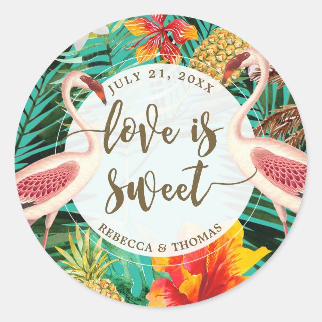 l'amour est doux favoritisme sticker tropical flam (Devant)