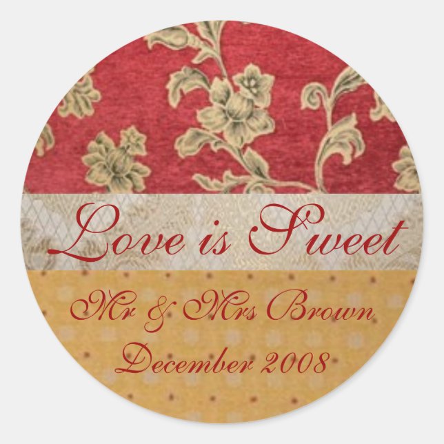 L'Amour Est Doux - Stickers Favor Mariage (Devant)
