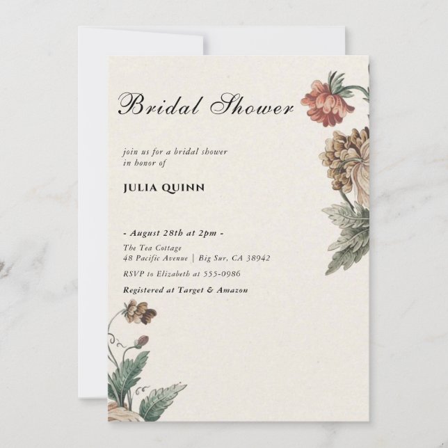 l'amour est en fleur nuptiale invitations de douch (Devant)