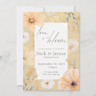 L'amour est en fleurs invitation pour une fête de 