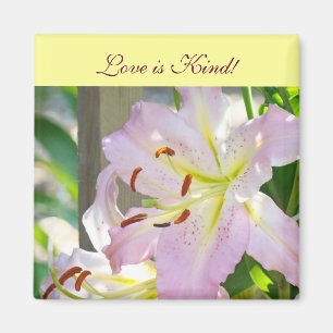L'amour est gentil ! aimants cadeaux Fleurs Rose L