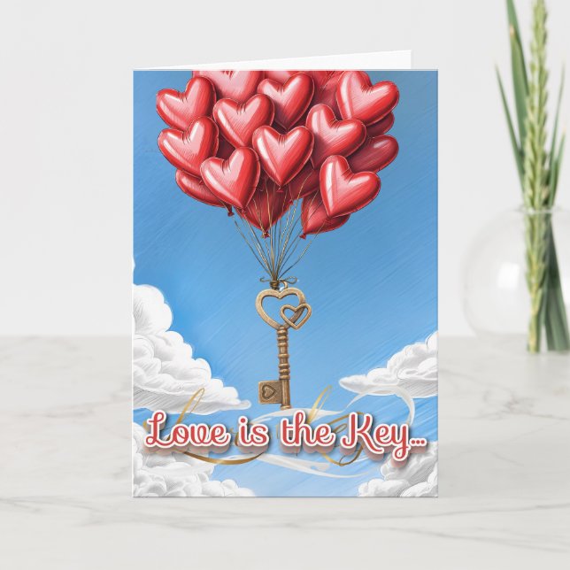 L'amour est la carte de voeux/papeterie clé (Devant)