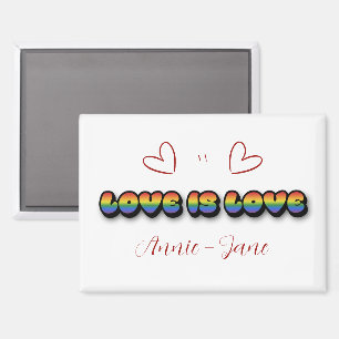 L'amour est l'amour Arc-en-ciel LGBTQ Magnet