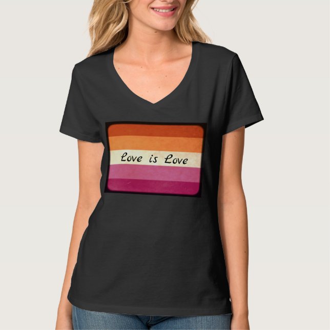 L'amour est l'amour, LGBTQ+ T-shirt couleur drapea (Devant)