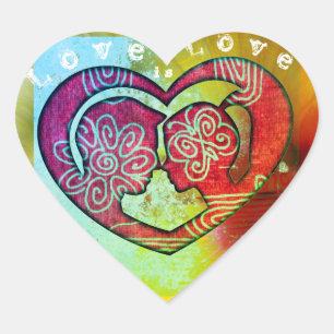 L'amour est les autocollants en forme de coeur
