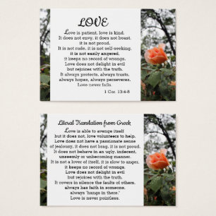 L'amour est patient 1 Corinthiens 13:4-8 Cartes Po