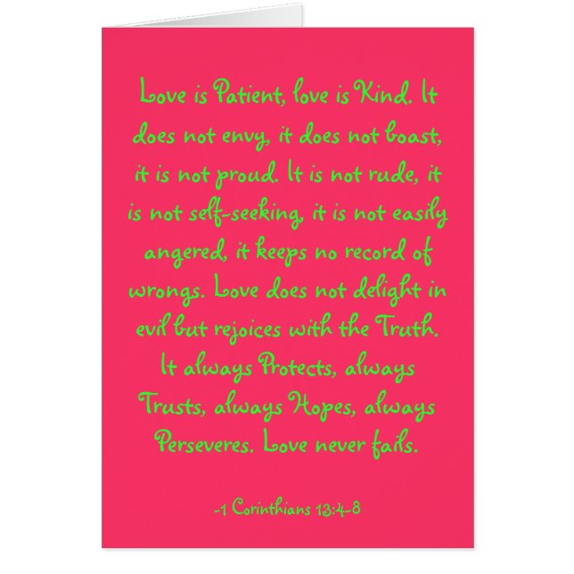 L'amour est patient, amour est aimable. Il n'envie (Devant)