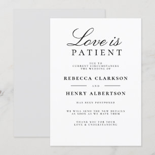 L'amour est patient Faire-part de mariage Noir & B
