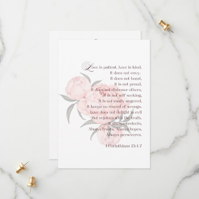 L'amour est patient – Floral Save the Date écritur (Devant/Arrière en situation)