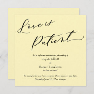 L'amour est Patient Pale Yellow Postpond Carte Mar