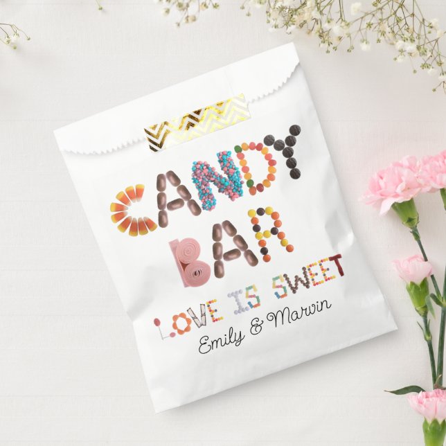 L'amour est sucré Bonbons faveur Sacs pour barre d (Scellé)
