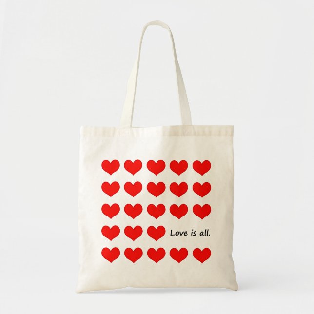 L'amour est tout le Sac fourre-tout Motif du coeur (Devant)