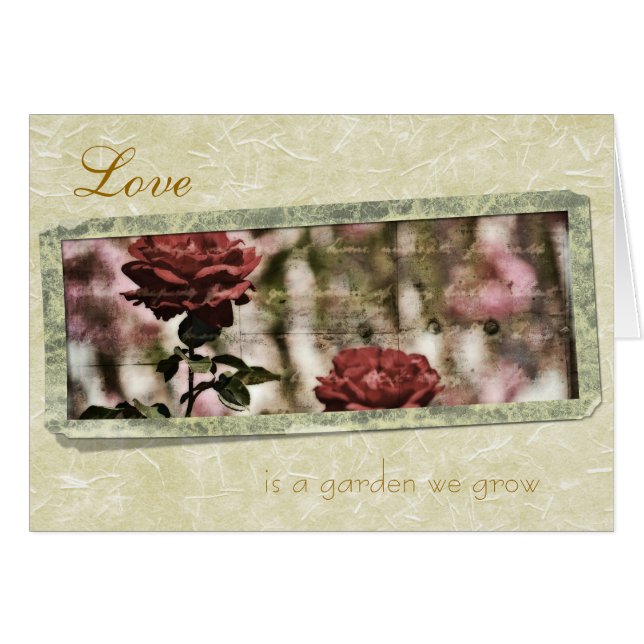 L'amour est un jardin que nous cultivons des roses (Devant horizontal)