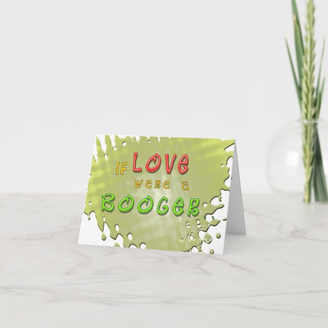 L'amour est une carte de voeux drôle de Booger (Devant)