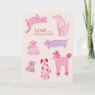 L'amour est une carte de voeux Valentine à quatre 