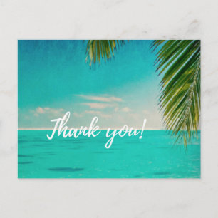L'amour et le Merci de mariage de plage Cartes pos