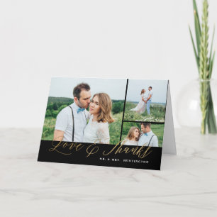 L'amour et merci calligraphie merci carte de note