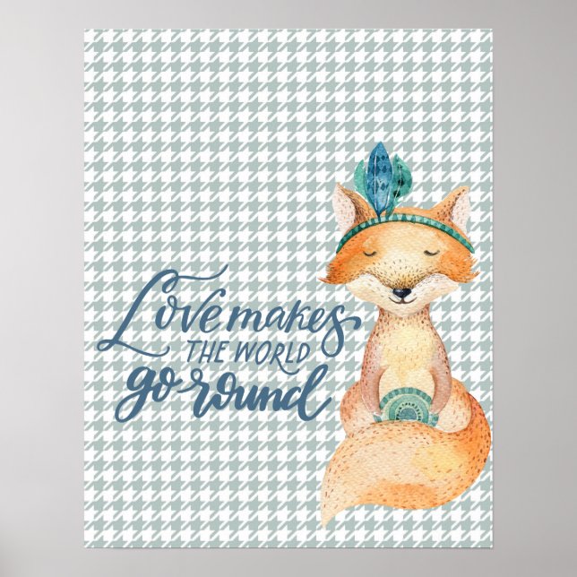 L'amour fait le monde - Poster Boho Fox Wood (Devant)