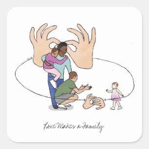 L'amour fait une adoption familiale Sticker ASL