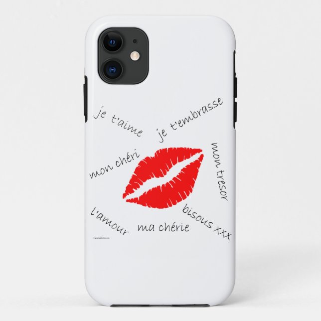 L'amour French Kiss iPhone Case (Rückseite)