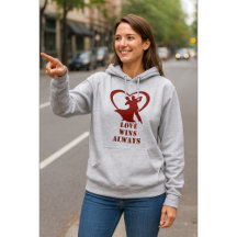 L'amour gagne toujours Sweat - shirt à capuche - F