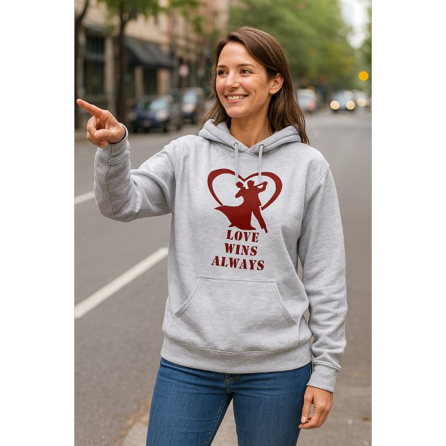 L'amour gagne toujours Sweat - shirt à capuche - F (Créateur téléchargé)