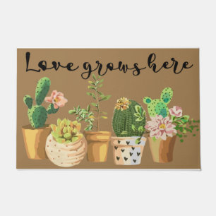 L'Amour Grandit Ici, Mignonne Tapis De Porte, Déco