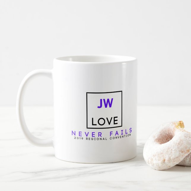 L'amour n'échoue jamais la tasse de JW (Avec donut)