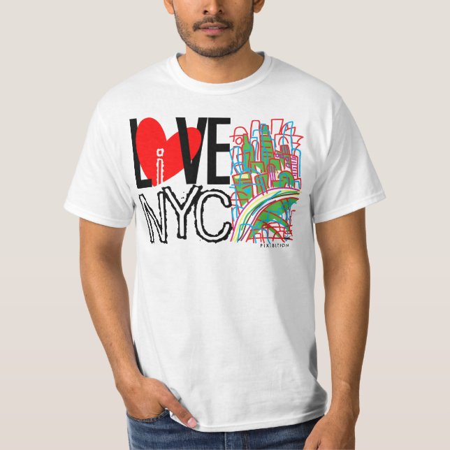 L'amour NYC vivent dans le T-shirt de NYC (Devant)