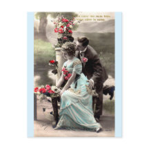 L'Amour Parisien Dans Le Parc Carte Postale Vintag