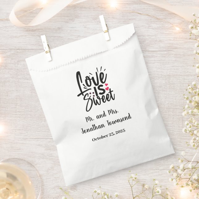 L'Amour Personnalisé Est Douce Mariage Favor Sacs (Coupé)