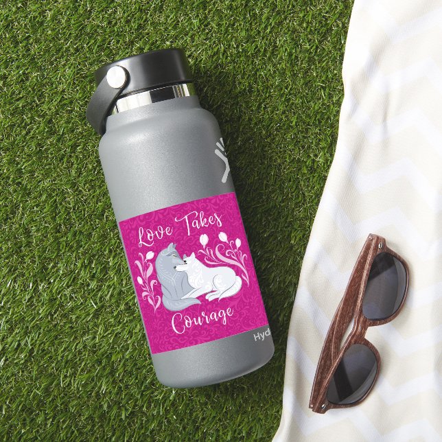 L'amour prend courage autocollant (HydroFlask Insitu)
