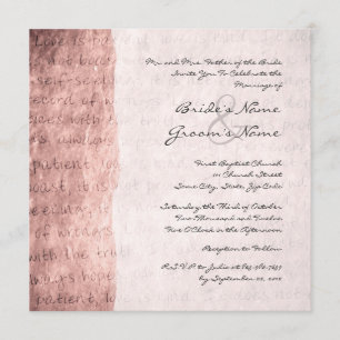 L'amour rose est une invitation au mariage vintage