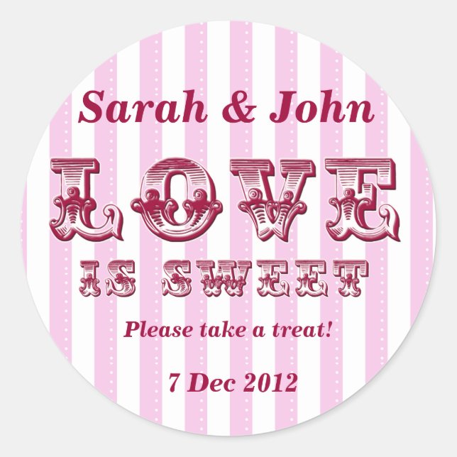 L'Amour rose et blanc est doux Sticker Buffet Cand (Devant)
