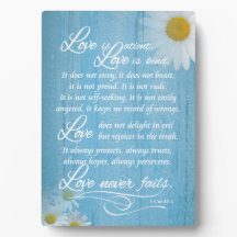 L'Amour Rustique est Bible Verse Plaques Mariages