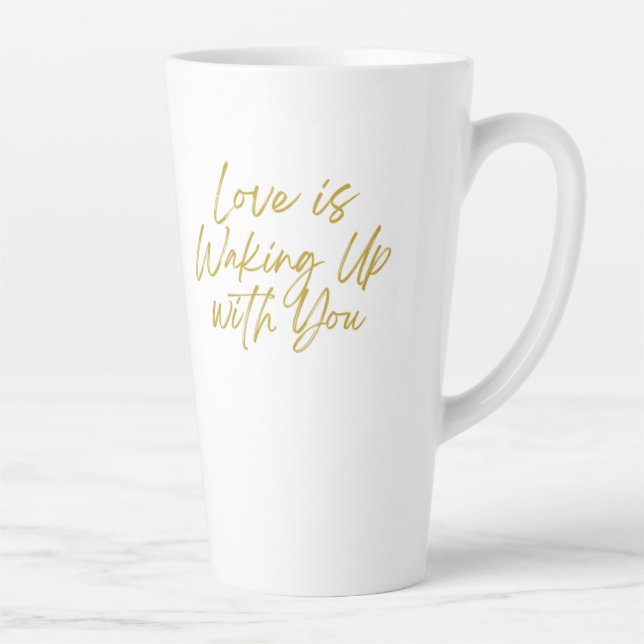 L'amour se réveille avec toi grande latte Mug (Droite)